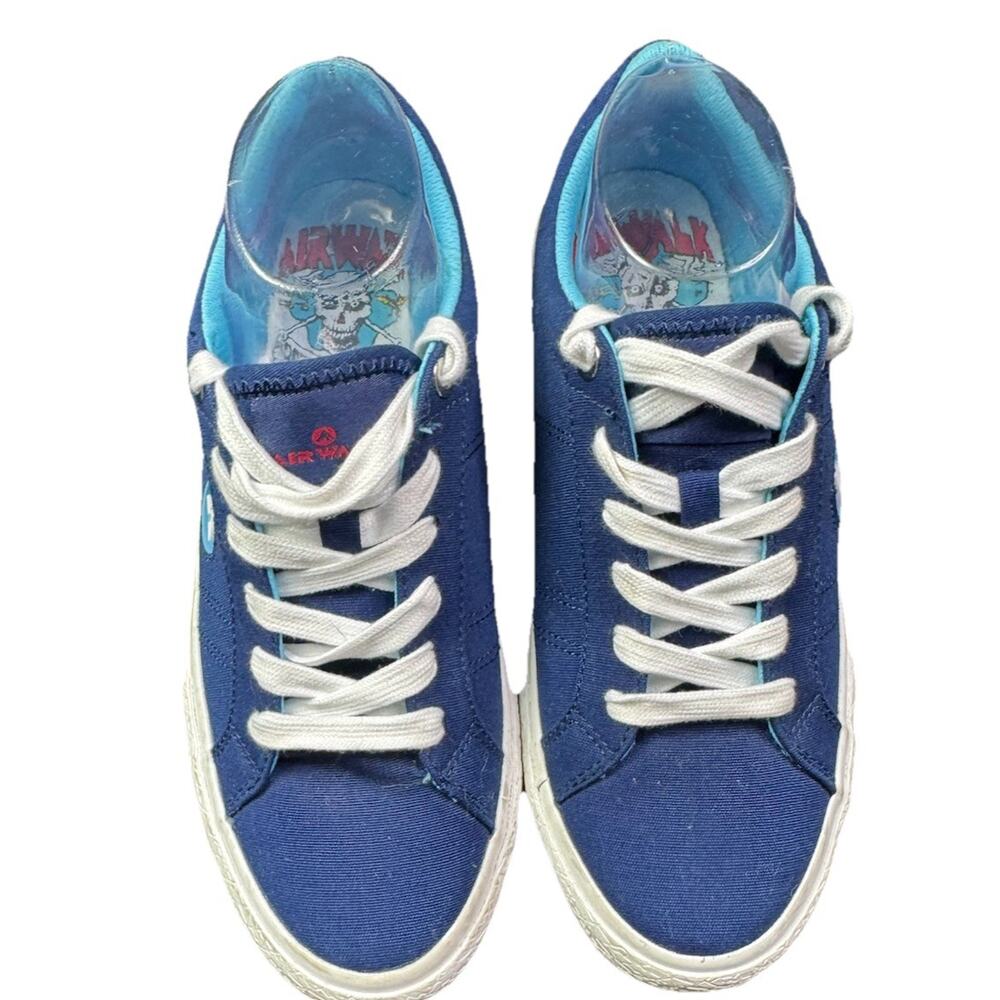 Airwalk MA Warning-J  Sz 7 EUR 39 Tie Sneaker Skater Shoes Men's Navy grunge y2k